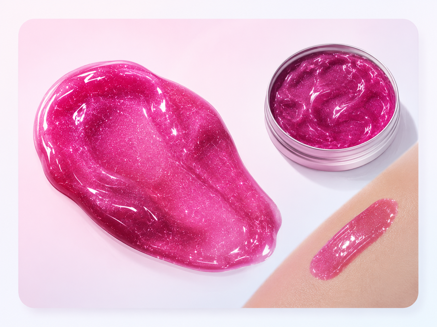 Base de gloss rosa com brilho